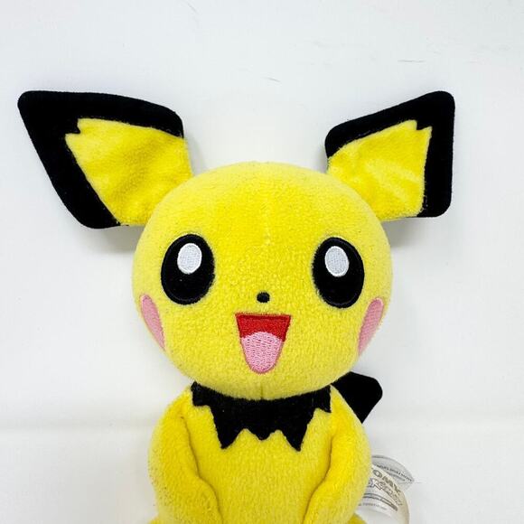 Tomy Pokemon Pichu Plush Yellow Black Nintendo 9" Plush Stuffed Animal Toy 2015 - Picture 2 of 12